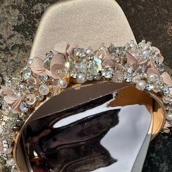 Badgley Mischka Party Telissa Kitten High Heel Sandal Size 6 Wedding Prom Dance - Picture 3 of 12